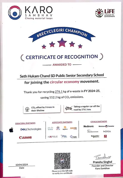 CERTIFICATE OF RECOGNITION